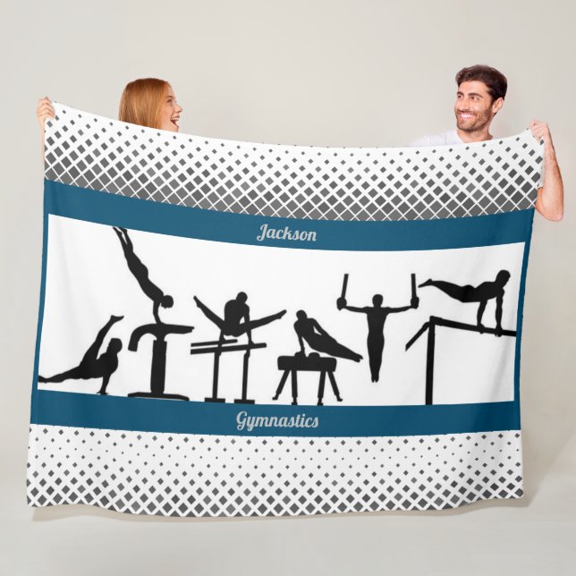 Manta Polar Boys Gymnastics Fleece Blanket con su nombre (In situ)
