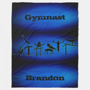 Manta Polar Boys Gymnastics Gymnast Blanket con su nombre