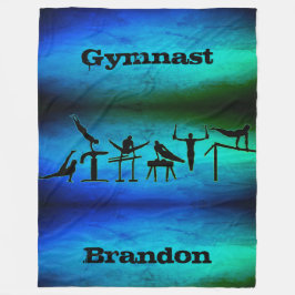 Manta Polar Boys Gymnastics Gymnast Blanket con su nombre