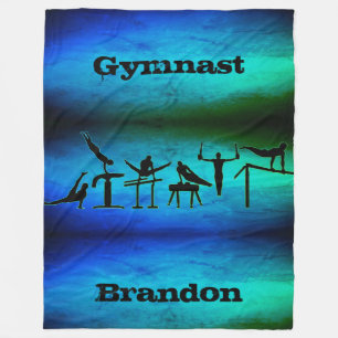 Manta Polar Boys Gymnastics Gymnast Blanket con su nombre