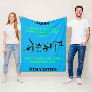 Manta Polar Boys Gymnastics Personalized Fleece Blanket