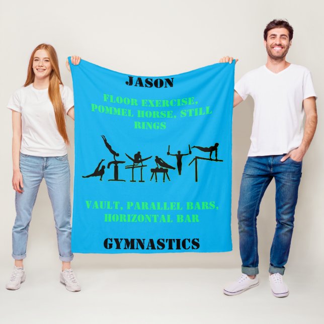 Manta Polar Boys Gymnastics Personalized Fleece Blanket (In situ)