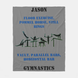 Manta Polar Boys Gymnastics Personalized Fleece Blanket