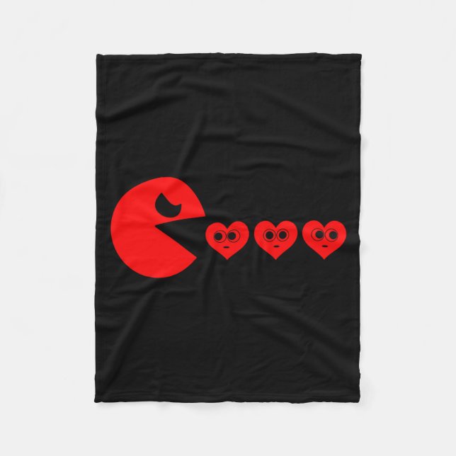 Manta Polar Boys Kids Valentines Day Hearts Eating Funny Gamer (Anverso)