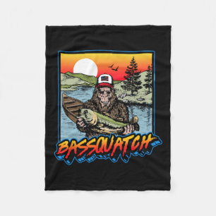 Manta Polar Bquatch! Divertido B Pesca Sasquatch Retro 80s Pes