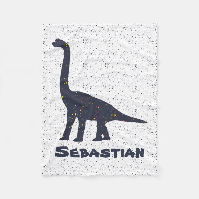 Manta Polar Brachiosaurus Nombre Personalizado Fleece Blanket, (Anverso)