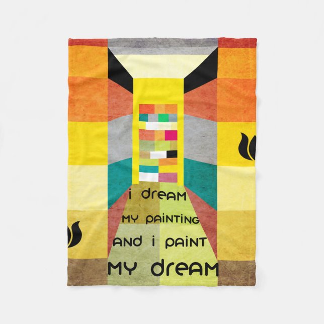 Manta Polar Brahaus geométrico con tipografía (Anverso)