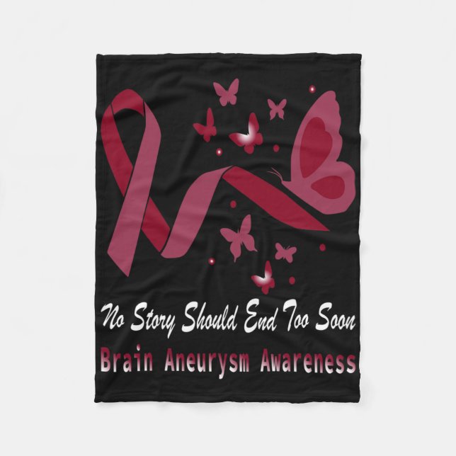 Manta Polar Brain Aneurysm Awareness Butterfly Burgundy Ribbon (Anverso)