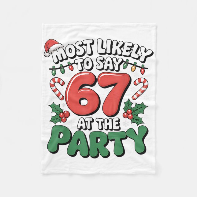 Manta Polar Brainrot Divertido Xmas 67 Meme Navidad Más Probab (Anverso)
