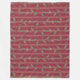 Manta Polar Branch of leaves on red wallpaper
