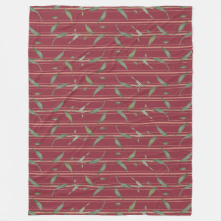 Manta Polar Branch of leaves on red wallpaper