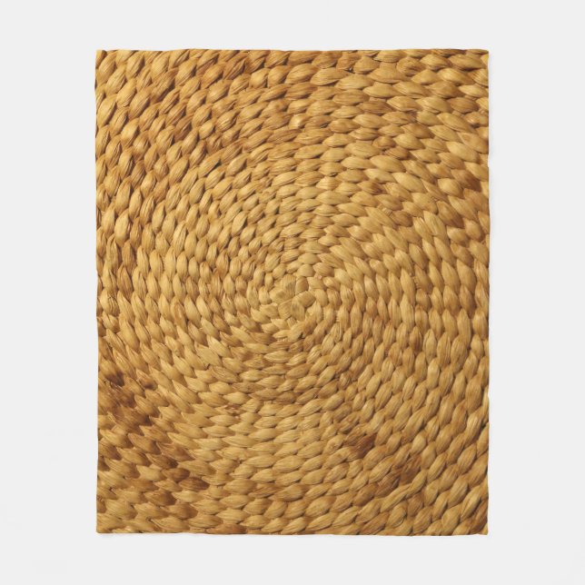 Manta Polar Brasa tejida: Auténtica marrón texturada (Anverso)