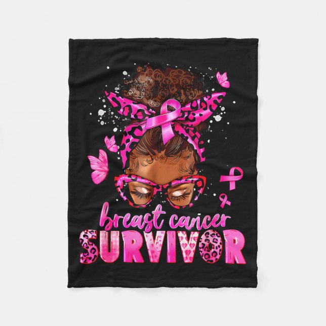 Manta Polar Breast Cancer Awareness Survivor Black Women Melan (Anverso)