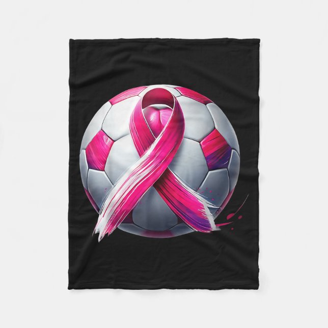 Manta Polar Breast Cancer Soccer Ball Nk Ribbon Kick For A  (Anverso)