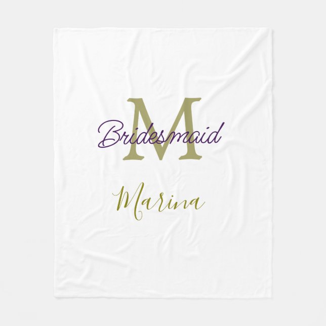 Manta Polar Bride tribe monogram bridal shower simple golden p (Anverso)