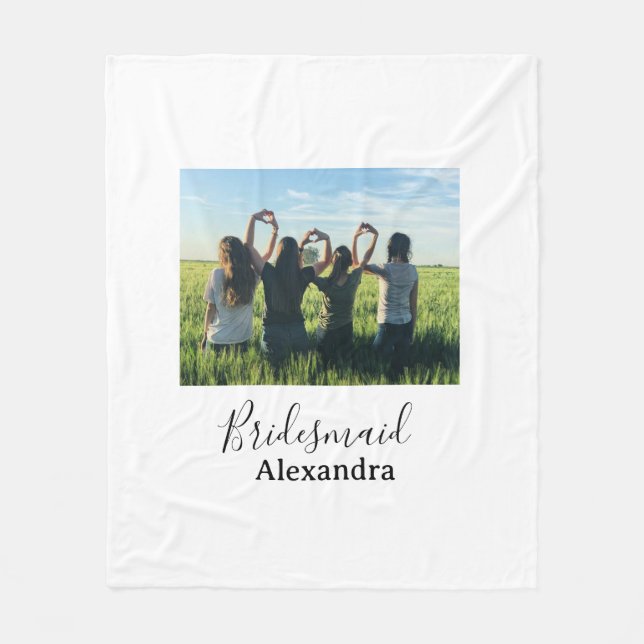 Manta Polar Bridesmaid bride squad name calligraphy photo gift (Anverso)