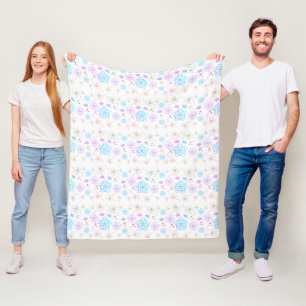Manta Polar Bright flowers and colorful rainbow stars