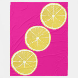 Manta Polar Bright Lemon Trio on Hot Pink Fleece Blanket