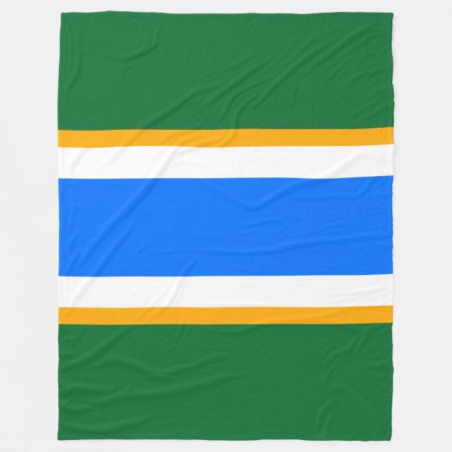 Manta Polar Brillante Azul Negrita Verde Blanco Amarillo Carre (Anverso)