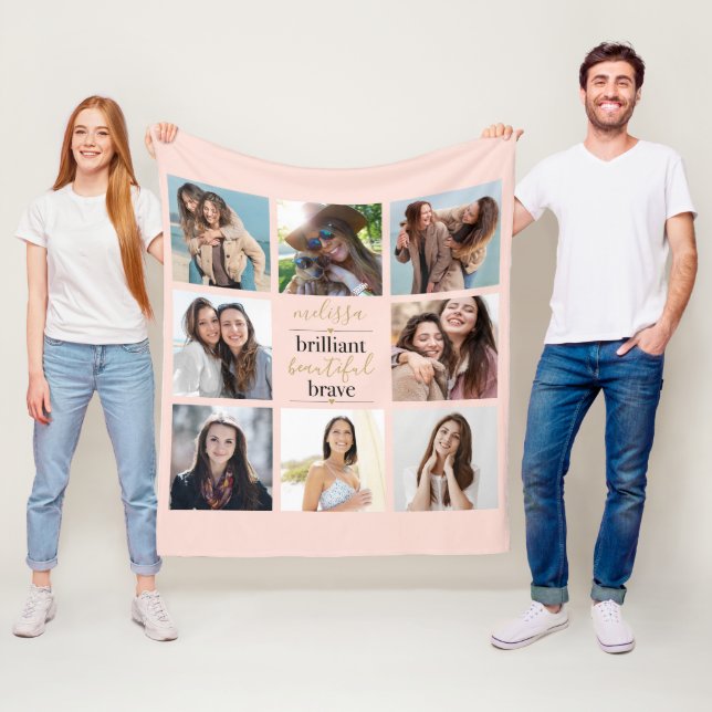 Manta Polar Brillante Hermoso Valiente 8 Foto Rubor Rosa (In situ)