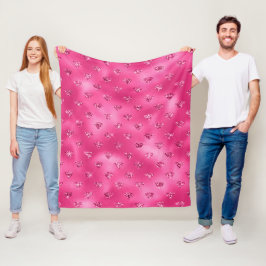 Manta Polar Brillante Patrón de Diamantes Rosa Glamuroso
