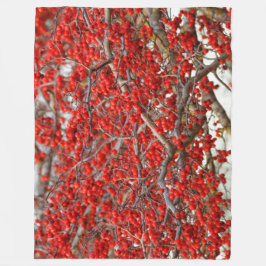 Manta Polar Brillante Red Winterberries Holly Tree Berries