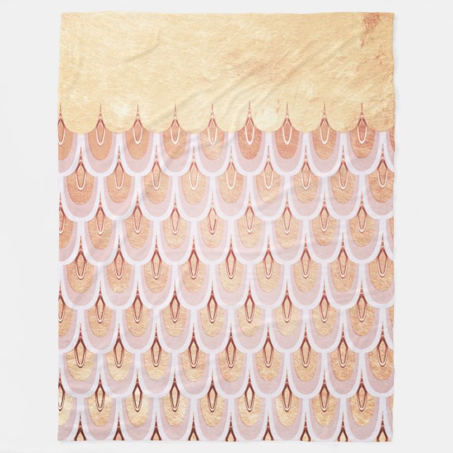 Manta Polar Brillante Salmon Purpurina rosa Sirenita Pescado E (Anverso)