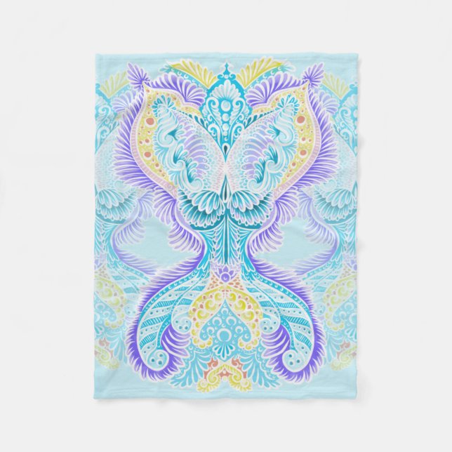 Manta Polar Brillo de mariposa celeste (Anverso)