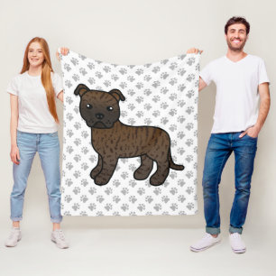 Manta Polar Brindle English Staffie Perro De Dibujos Animados