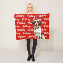 Manta Polar Brittany Spaniel Dog Name Patterin Navidades