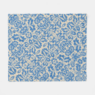 Manta Polar Brocado de damasco floral veneciano de William Mor