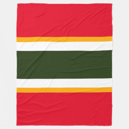 Manta Polar Brochas de Carreras Amarillo Blanco Verde Forestal