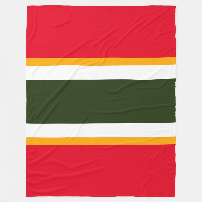 Manta Polar Brochas de Carreras Amarillo Blanco Verde Forestal (Anverso)