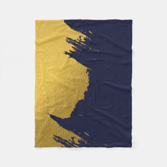 Manta Polar Brochas de oro falsas con fondo azul marino (Anverso)