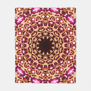 Manta Polar Broche Mandala, fondo geométrico vintage.