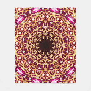 Manta Polar Broche Mandala, fondo geométrico vintage.