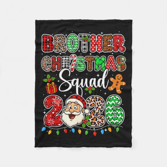 Manta Polar Brother Christmas Crew 2026 Leopard Funny Santa Fa (Anverso)