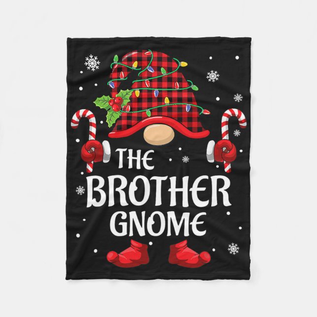 Manta Polar Brother Gnome Matching Christmas Pjs For Family  (Anverso)