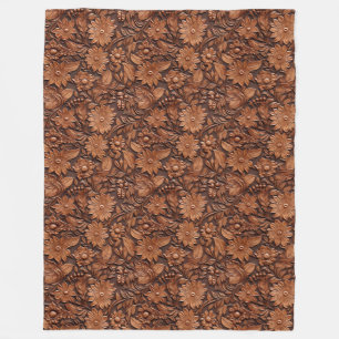 Manta Polar Brown Boho Floral