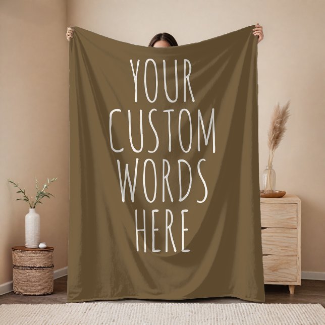 Manta Polar Brown Custom Text Blanket Gift for Mom and Dad (Custom Message Blanket Gift for Mom, Dad, Grandma, Grandpa, Teachers, Friends & Coworkers)