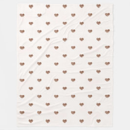 Manta Polar Brown Sugar Glitter Hearts Love Valentine's