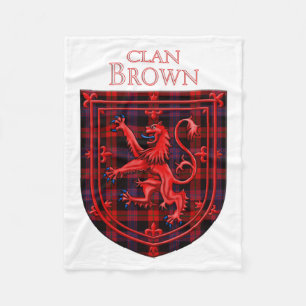 Manta Polar Brown Tartan Scottish Plaid Lion Rampant