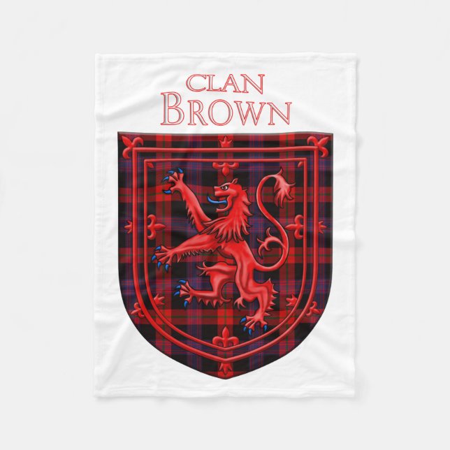 Manta Polar Brown Tartan Scottish Plaid Lion Rampant (Anverso)