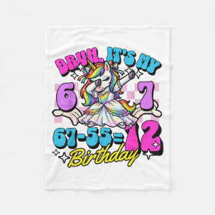 Manta Polar Bruh 67-5512 Cumpleaños 12 Dabbing Chica Unicornio