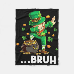 Manta Polar Bruh Dabbing Duende Día de San Patricio Divertido 