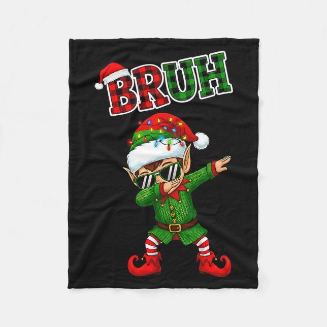 Manta Polar Bruh Dabbing Elf Funny Kids Years Pajamas Christma (Anverso)