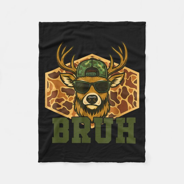 Manta Polar Bruh Deer Funny Deer Hunting Camo Hat Youth Teens  (Anverso)