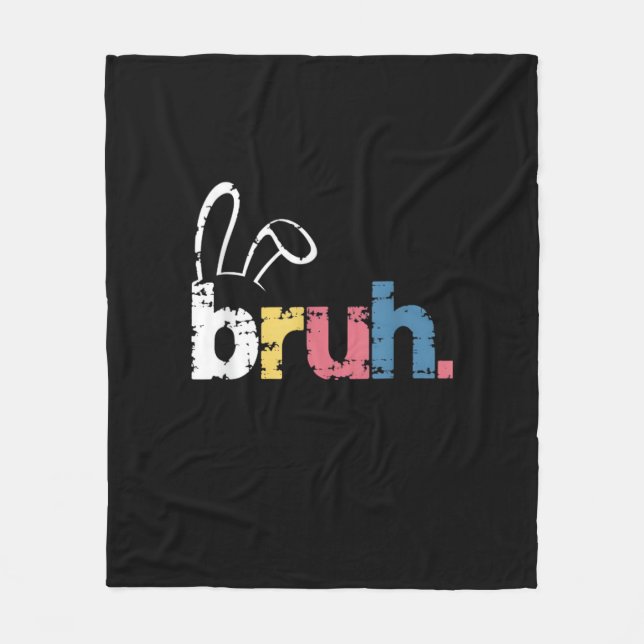 Manta Polar Bruh Easter Bunny Cute Meme Para Niños _4 (Anverso)