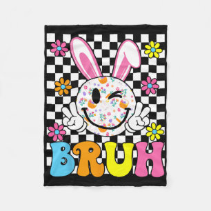 Manta Polar Bruh Easter Day Funny Bunny Eggs Groovy Smile Face