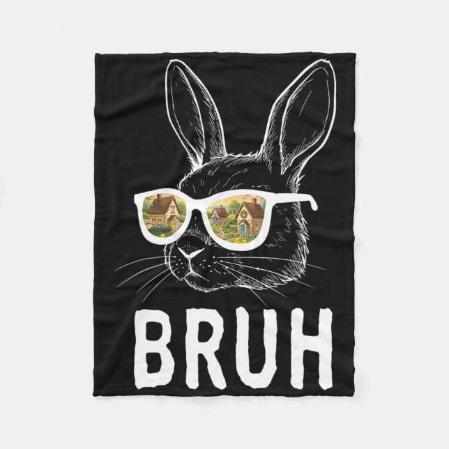 Manta Polar Bruh Easter Day Funny Rabbit Bunny Face Gles Easte (Anverso)